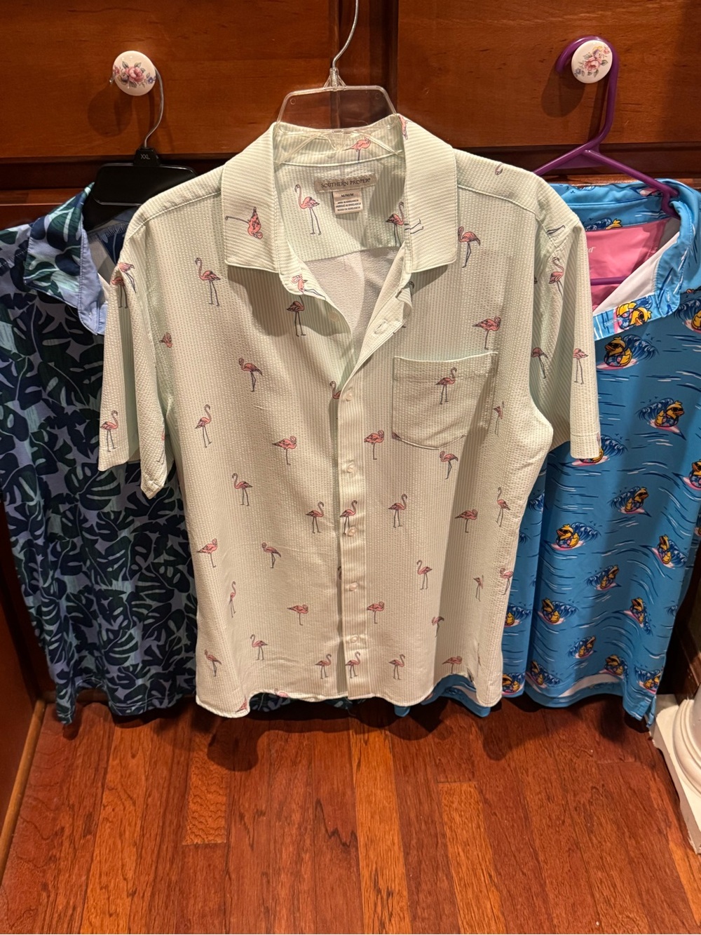 Southern Proper Mint Green Flamingo Button-Down Shirt and 2 Polo Type Shirts Men